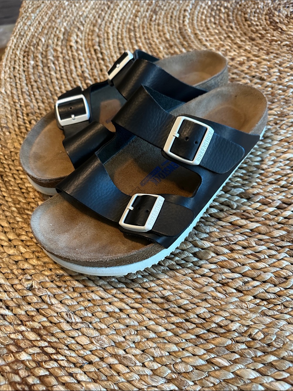 Birkenstock professional Leather Double-Buckle size 42 Sandals - Black